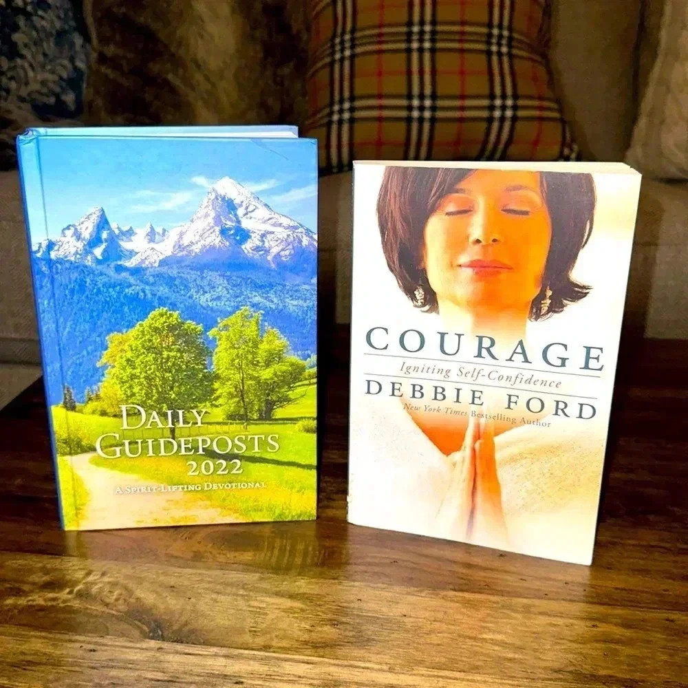 religious christian bundle devotional hardback daily guidebook/softback courage